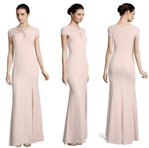 Adrianna Papell Sparkle Pink Keyhole Maxi Dress